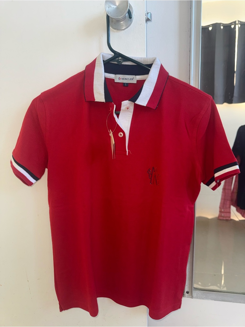 NWT - MONCLER WOMEN POLO SHIRT Red Size L